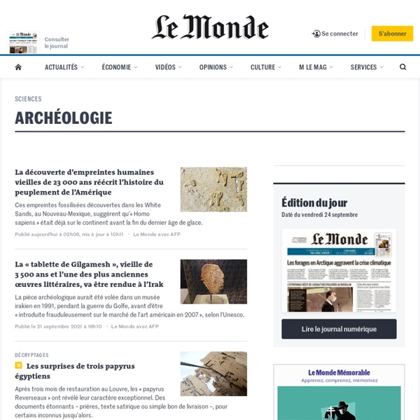 Archéologie : Toute l'actualité sur Le Monde.fr.