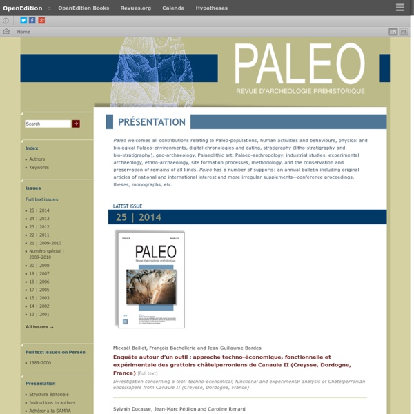 PALEO - Revue d'archéologie préhistorique