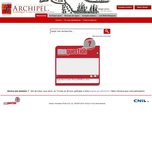 Archipel - Catalogue BU Toulouse