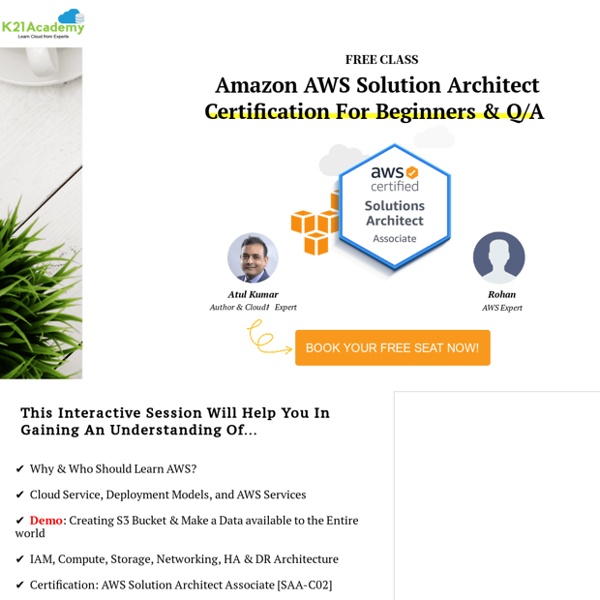 [FREE Class] Amazon AWS Solution Architect Certification For Beginners & Q/A