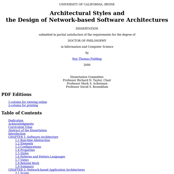 Architectural Styles and the Design of Network-based Software Architectures