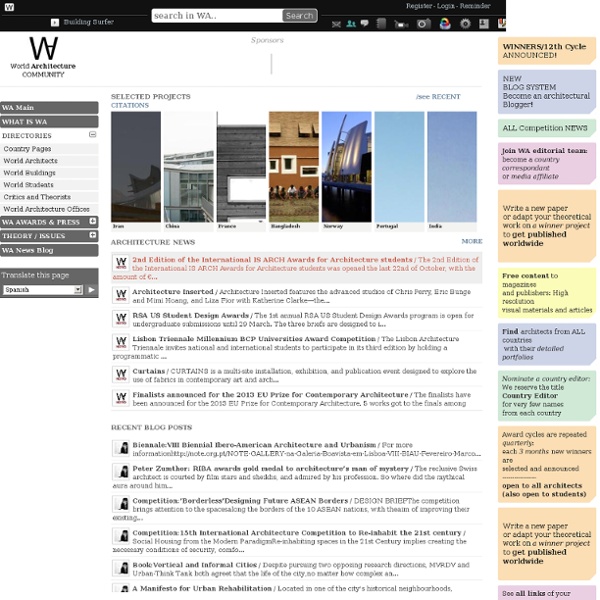 Architecture,World Architecture Community-Architects,World Architects,Building Database,Architecture Blogs