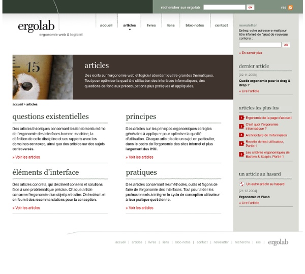 Articles ergonomie web et logiciel, architecture de l'information, utilisabilité – Ergolab