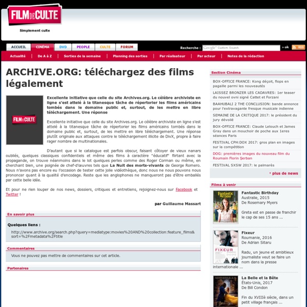 ARCHIVE.ORG: téléchargez des films légalement