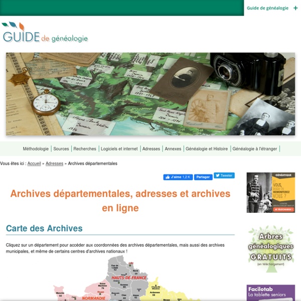 Archives départementales, adresses et archives en ligne