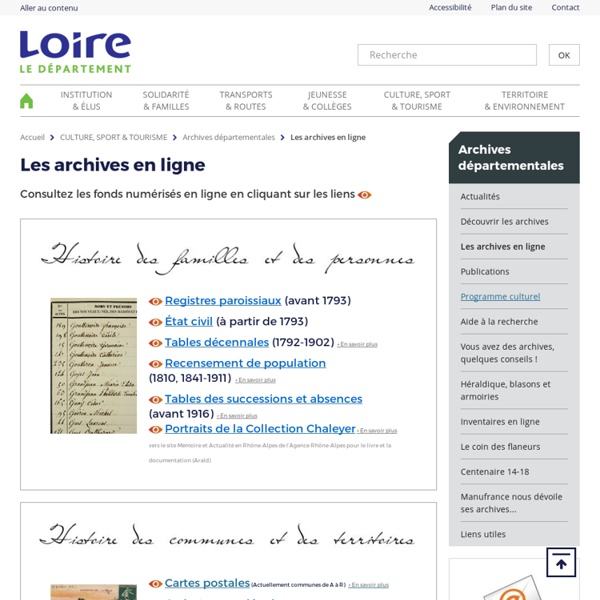 42 - Loire - Les archives en ligne