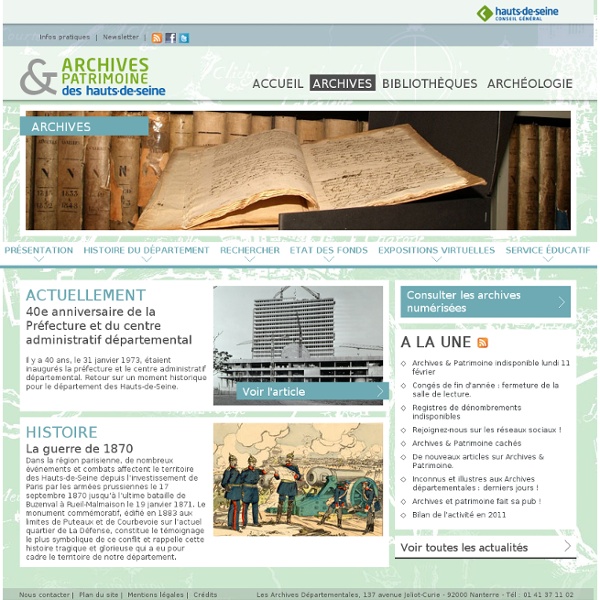 Archives & Patrimoine des Hauts-de-Seine: Archives