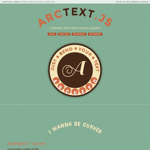 Arctext.js - Curving text with CSS3 and jQuery