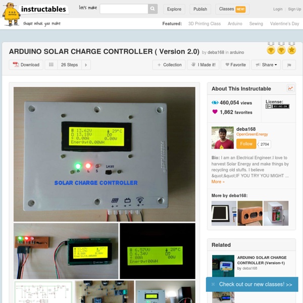 ARDUINO SOLAR CHARGE CONTROLLER ( Version 2.0)