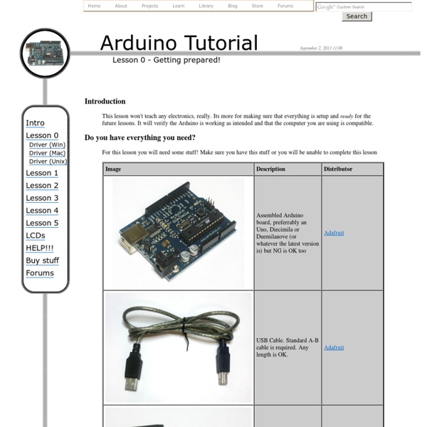 Arduino Tutorial - Getting ready
