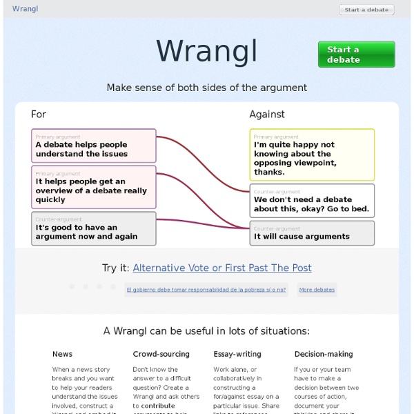 Wrangl - Make sense of the arguments for and against