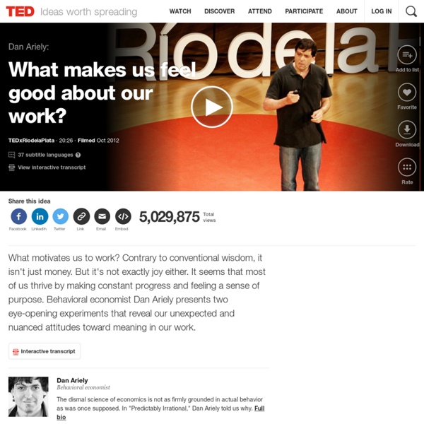 Dan Ariely: What makes us feel good about our work?