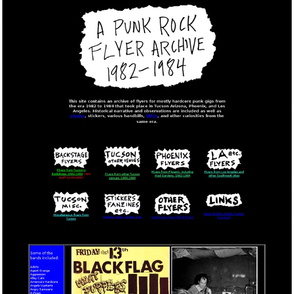 Arizona hardcore punk rock flyer archive 1982-1984