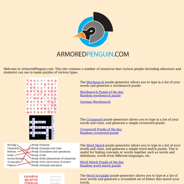 ArmoredPenguin.com - Create puzzles and other diversions