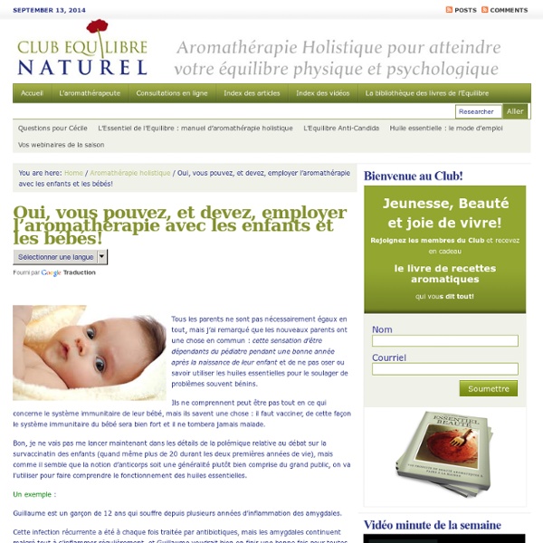 L'aromathérapie pour les enfants et les bébés