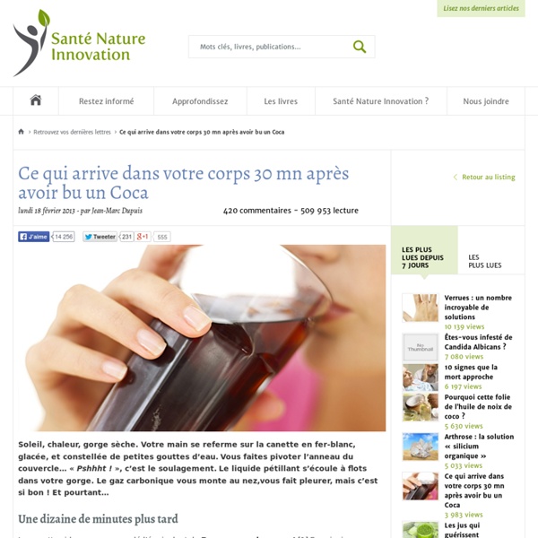 Coca cola et santé naturelle - Santé Nature Innvation