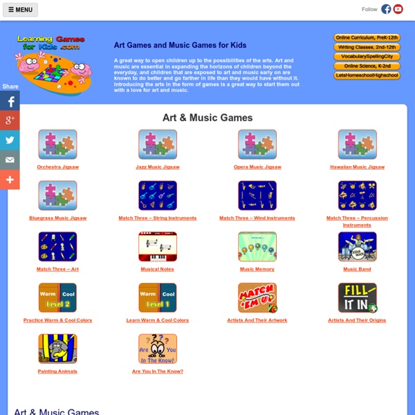 Art and Music Learning Games For Kids