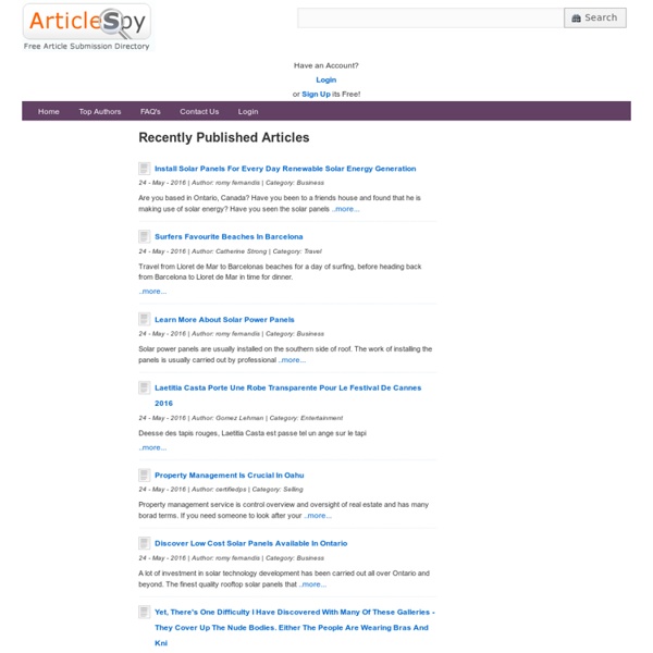 Free Article Directory, Article Submission Directory, Do-Follow Article Directory