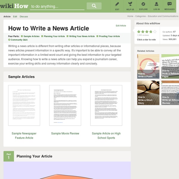 How to Write a News Article (with Downloadable Sample Articles)