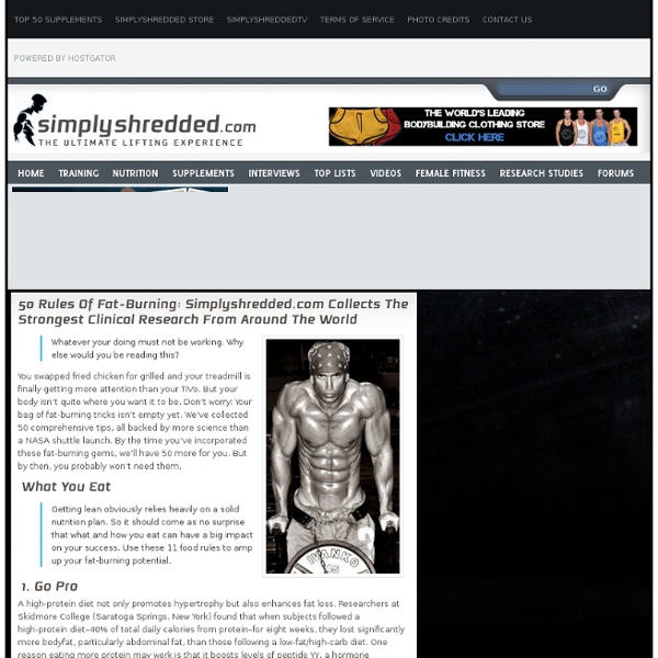50 Rules Of Fat-Burning: Simplyshredded.com Collects The Strongest Clinical Research From Around The World
