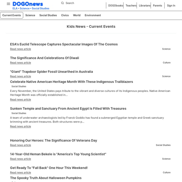 DOGO News Kids news articles! Kids current events; plus kids news on