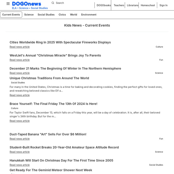 DOGO News Kids news articles! Kids current events; plus kids news on