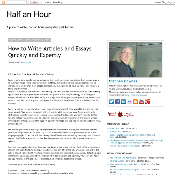 How to Write Articles and Essays Quickly and Expertly - StumbleUpon