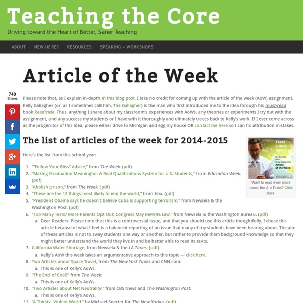 Articles of the Week (AoW)