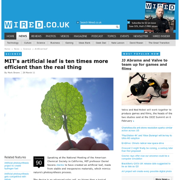 MIT's artificial leaf is ten times more efficient than the real thing