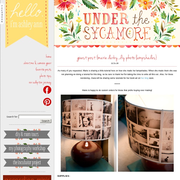 Guest post {Marie Darby…diy photo lampshades