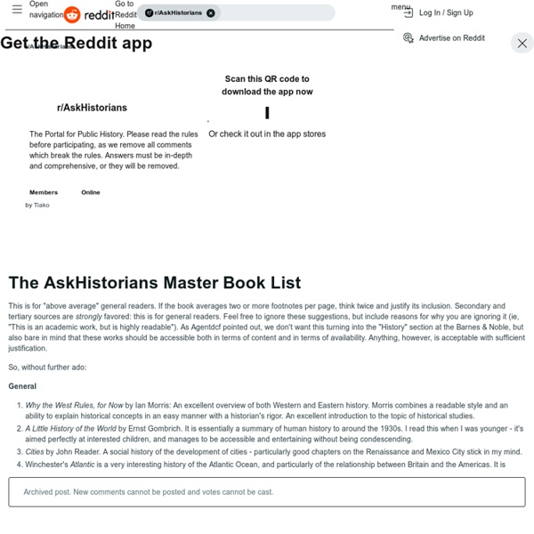 The AskHistorians Master Book List : AskHistorians