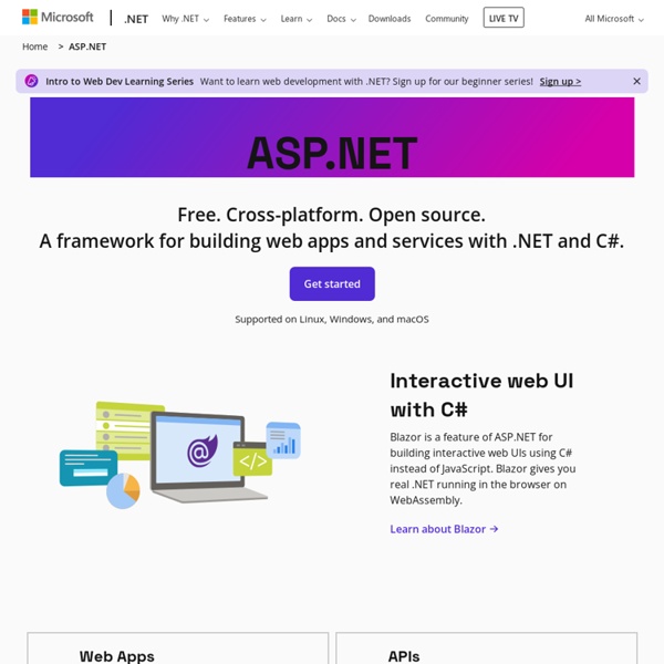 ASP.NET Web The Official Microsoft ASP.NET Site Home Page