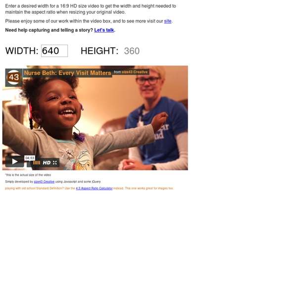 16:9 Aspect Ratio Calculator for content area width