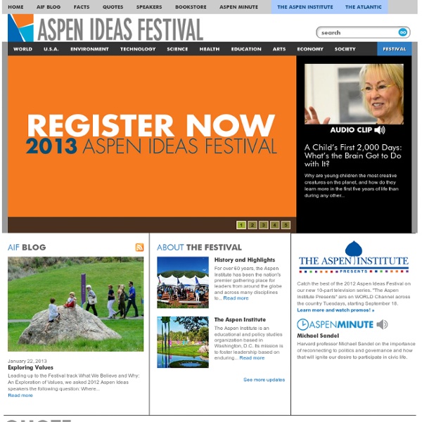 Aspen Ideas Festival Welcome to Aspen Ideas Festival