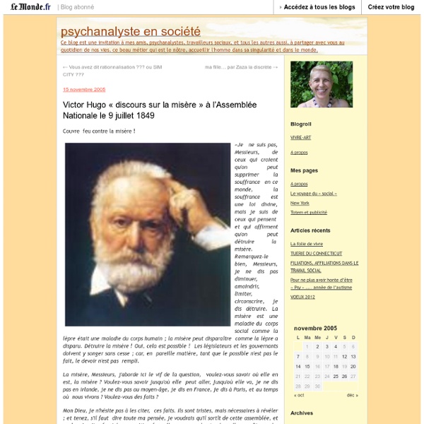 Victor Hugo « discours sur la misère » à l’Assemblée Nationale le 9 juillet 1849