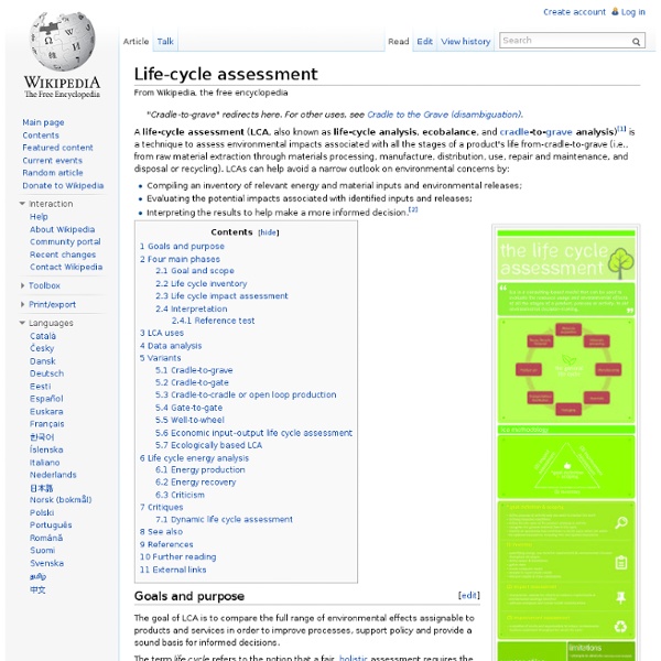 Life-cycle assessment