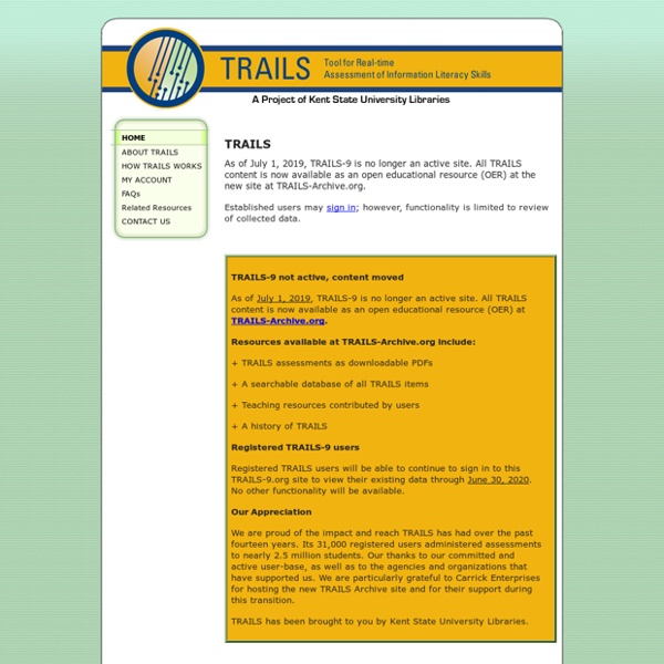 TRAILS: Tool for Real-time Assessment of Information Literacy Skills