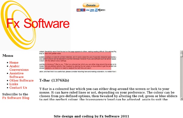 Fx Free Software & Assistive Software, download site for VuBar, TBar, Edgeless & other applications