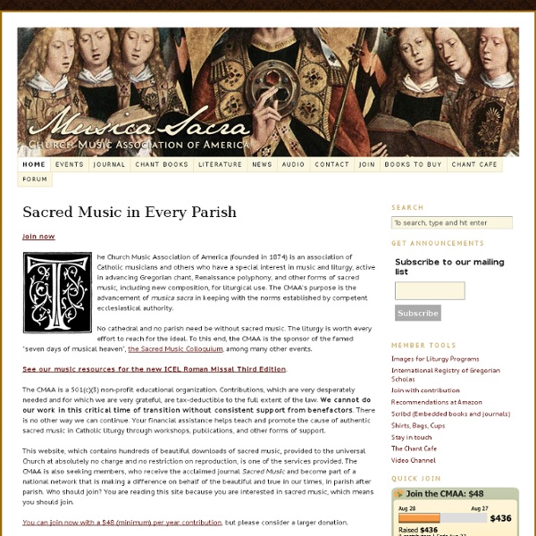 Church Music Association of America » Catholic Liturgy, Sacred Music