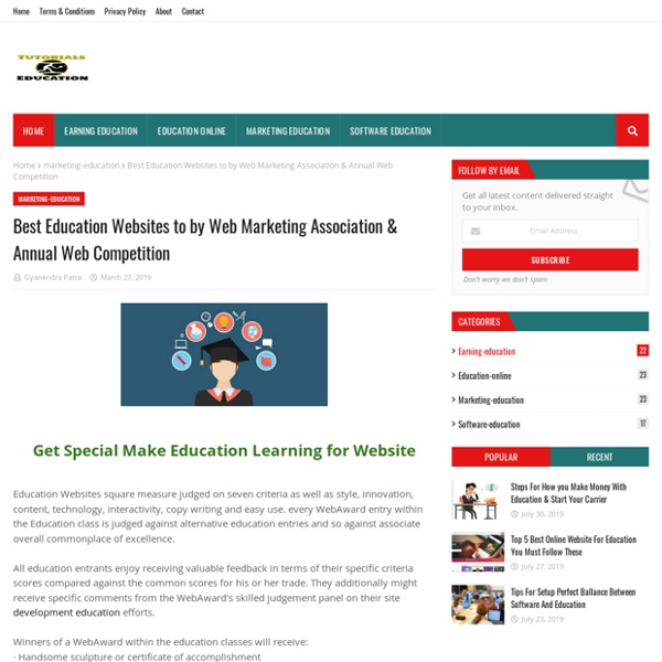 Best Education Websites to by Web Marketing Association & Annual Web Competition