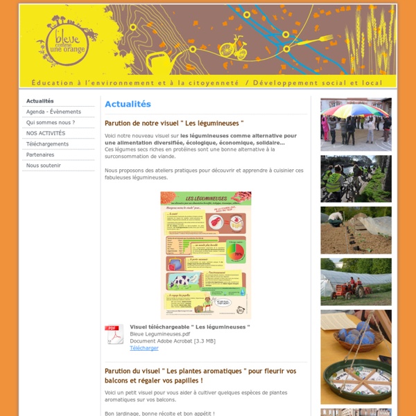 Actualités / Agenda - Association Bleue Comme Une Orange - Education à l'environnement -