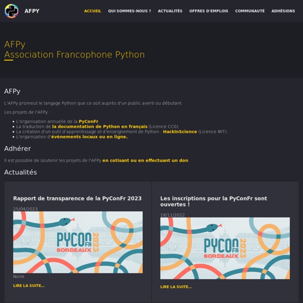 AFPY — Association Francophone PYthon