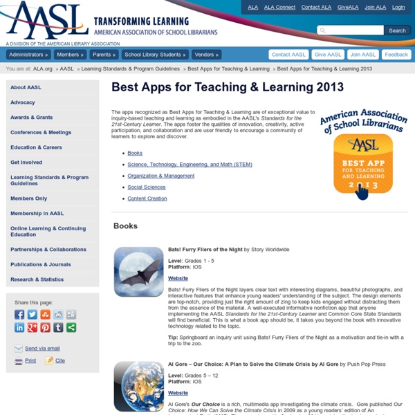 Best Apps for Teaching & Learning 2013