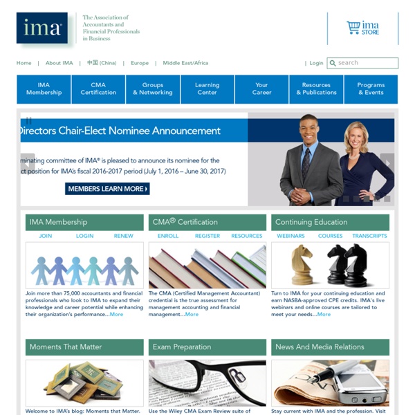 IMA - The association of accountants and financial professionals working in business