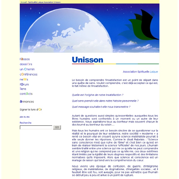 Bienvenue sur Unisson06.org Association Spirituelle Laïque