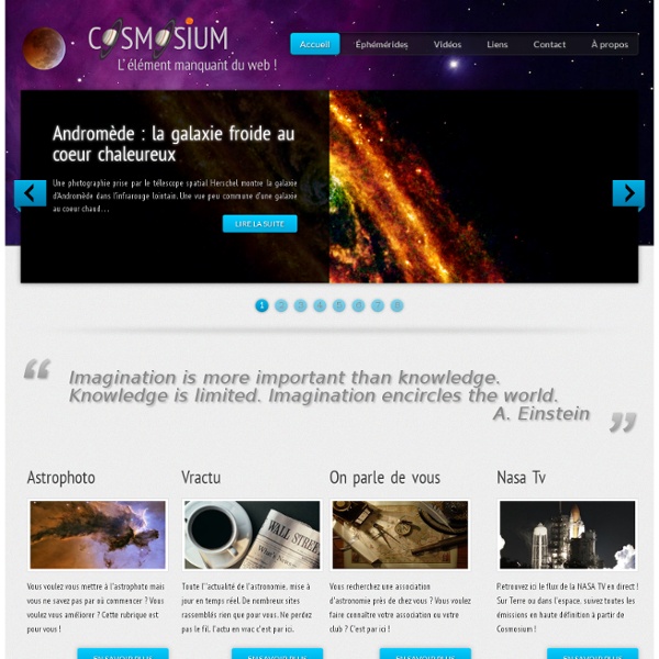 Cosmosium.eu : L'élément manquant du web !