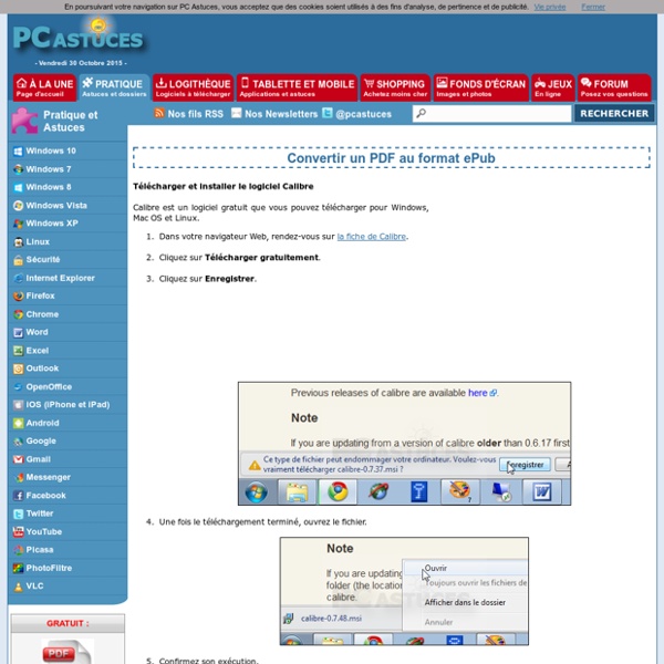 PC Astuces - Convertir un PDF au format ePub | Pearltrees