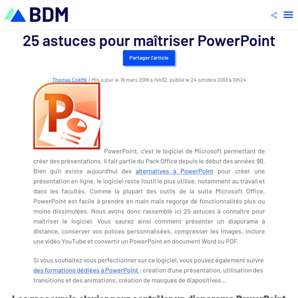 25 astuces pour maîtriser PowerPoint