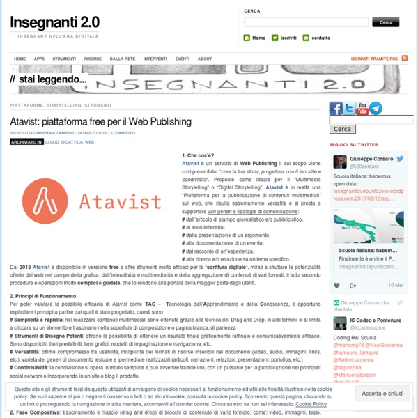 Atavist: piattaforma free per il Web Publishing