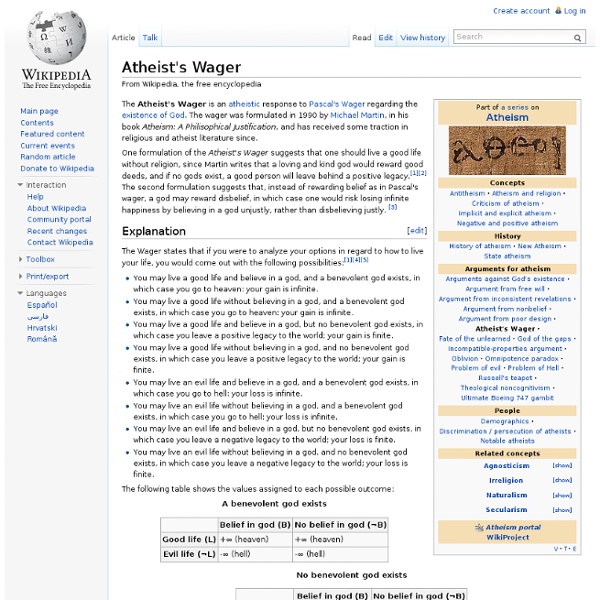 Atheist's Wager